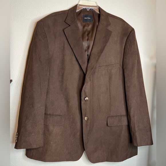Nautica Men’s 50R Dark Brown Polyester Imported Fabric Blazer Jacket